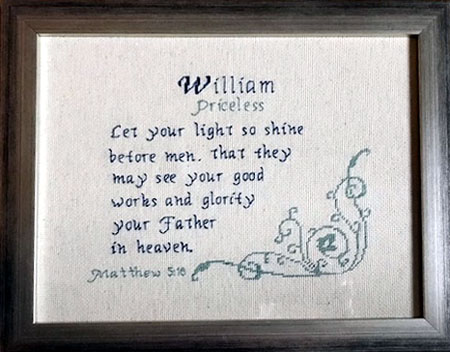 William stitched by Barbara Dennis